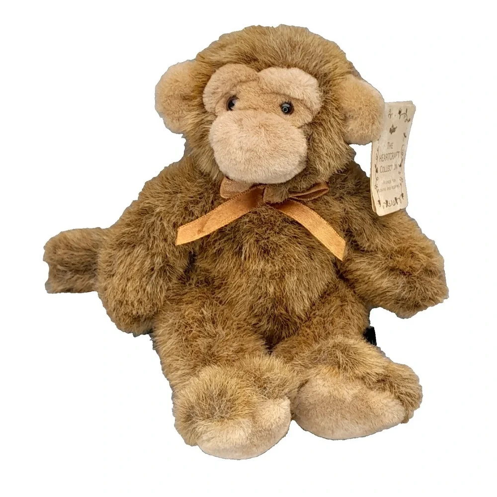 Russ Heartcraft Collection Monkey Chimp Plush Vintage Brown Stuffed Animal Tags